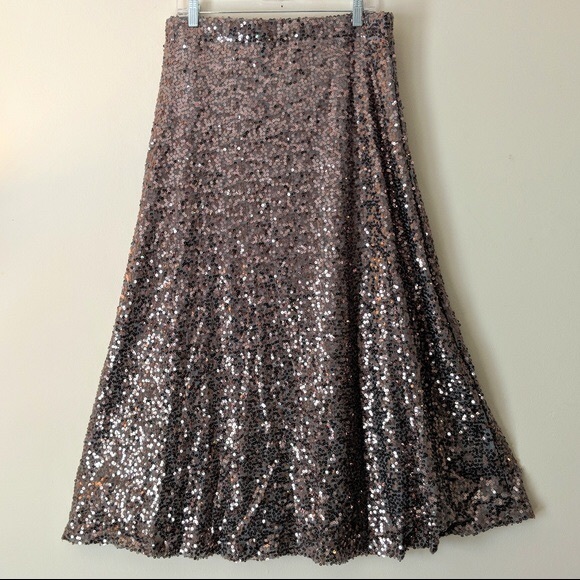 Sequin metallic full skirt high waist RARE! - Picture 1 of 5